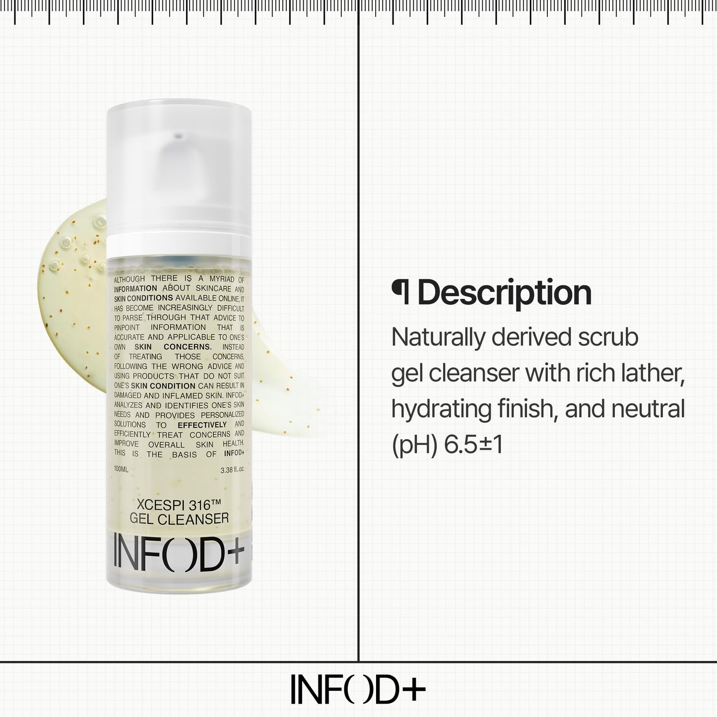 INFODPLUS Gel Cleanser, Gentle Low pH Deep Cleansing, Oil Control, Pore Blackhead Removal Face Wash, Ceramide Panthenol, Hydrating Barrier Balance Korean Skincare for Sensitive Skin, 3.38 fl.oz 100ml INFOD+ buy supplements Au