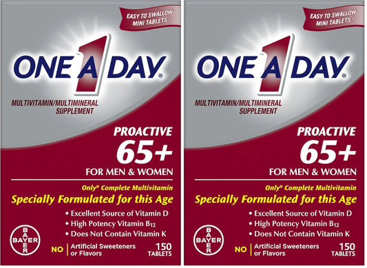 ONE A DAY Proactive 65+, Mens & Womens Multivitamin, Supplement with Vitamin A, Vitamin C, Vitamin D, and Zinc for Immune Health Support ONE A DAY