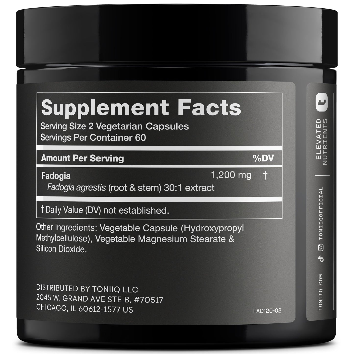 Toniiq Fadogia Agrestis - Ultra High Potency 30:1 Extract - 1200mg Per Serving - Highly Concentrated - Third-Party Lab Tested - 120 Capsules Toniiq buy supplements Au