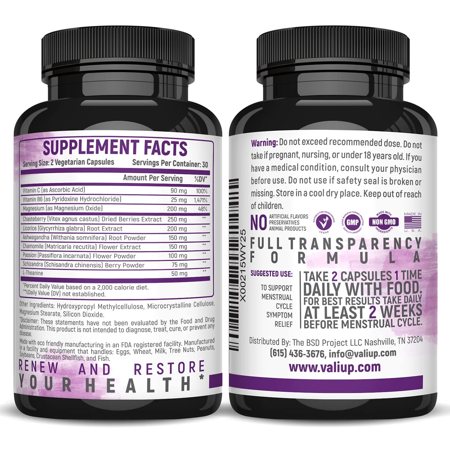 VALI Renew PMS Relief Supplement. Women’s Menstrual Cycle Support. Herbal Formula VALIBuy Supplements Australia