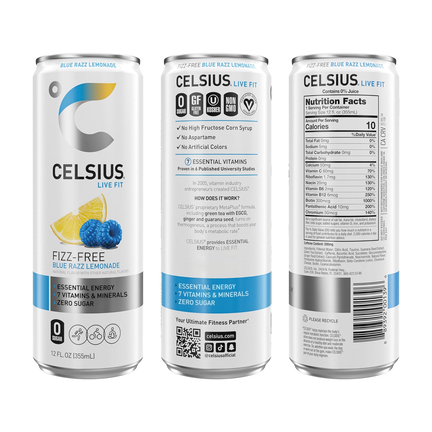 CELSIUS Fizz Free Variety Pack, Functional Essential Energy Drink 12 Fl Oz (Pack of 12) CELSIUSBuy Supplements Australia