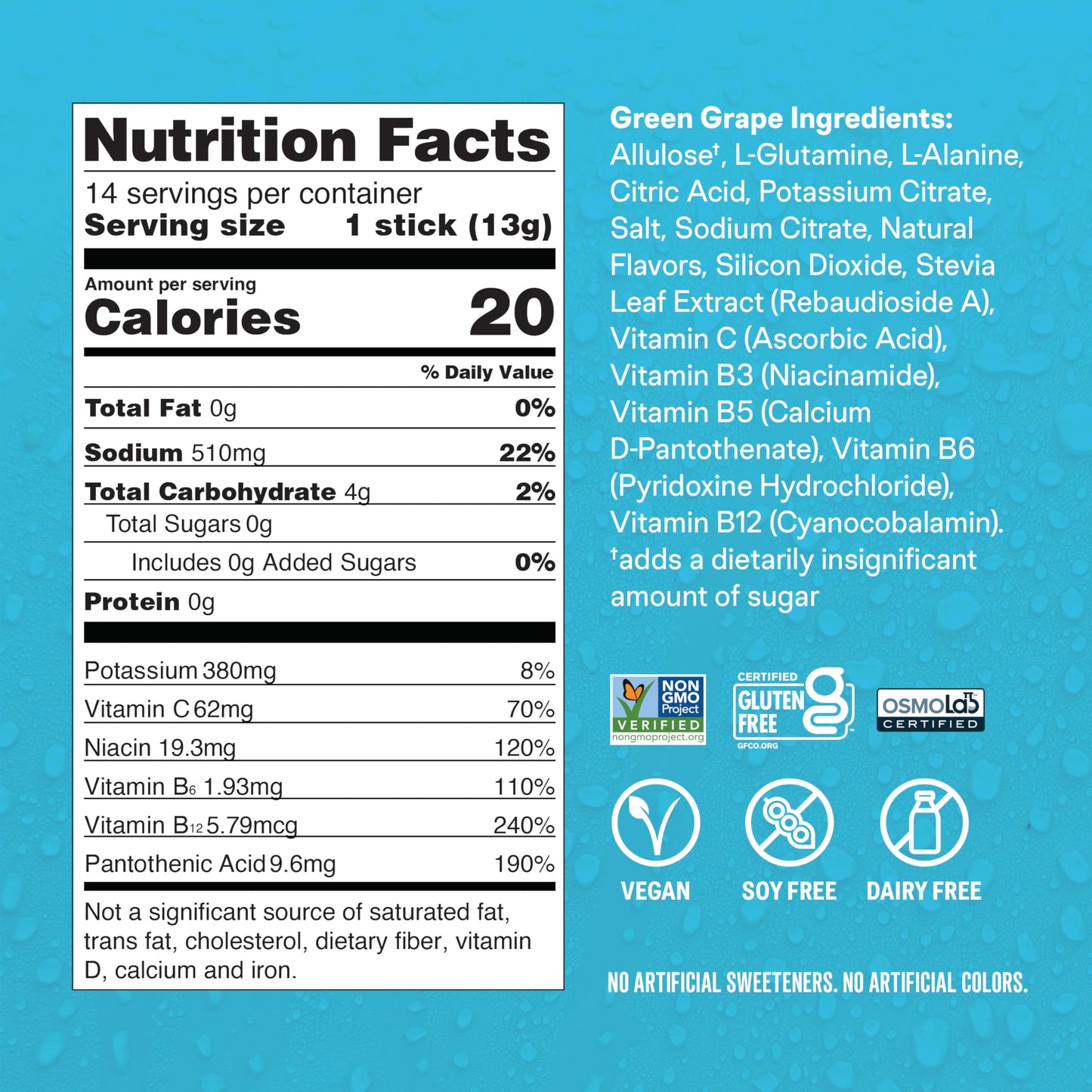 Liquid I.V.® Hydration Multiplier Sugar-Free - Green Grape | Electrolyte Powder Drink Mix | 1 Pack (14 Servings) Liquid I.V.Buy Supplements Australia