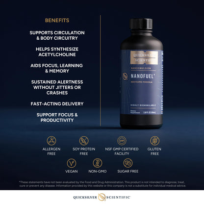 Quicksilver Scientific NanoFuel - Energy Support - Nootropic Formula Designed to Support Focus + Productivity (3.38oz / 100ml) Quicksilver ScientificBuy Supplements Australia