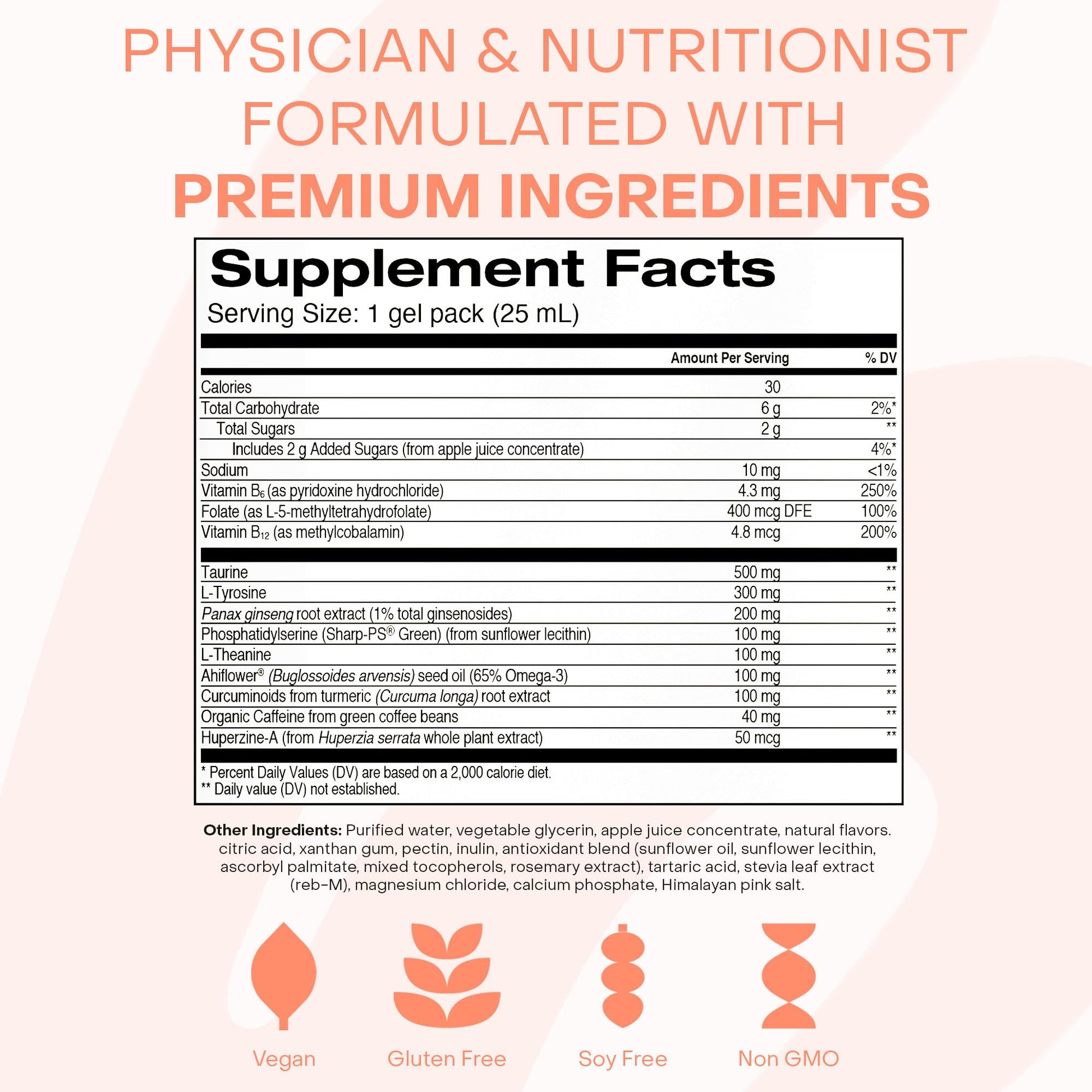 Healthycell Focus & Recall, Daily Liquid Brain Supplement for Focus & Memory - Nootropics Supplement for Concentration & Alertness with L-Theanine, Omega-3 & Taurine - 14 Gel Packs HealthycellBuy Supplements Australia