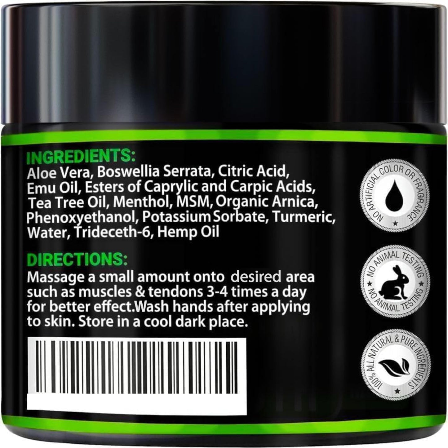 Hemp Cream - Maximum Strength - Natural Hemp Oil Extract Gel Rub with MSM - Glucosamine - Arnica - Turmeric - Maximum Strength - Formulated in USA - 3.9 oz ArvesaBuy Supplements Australia