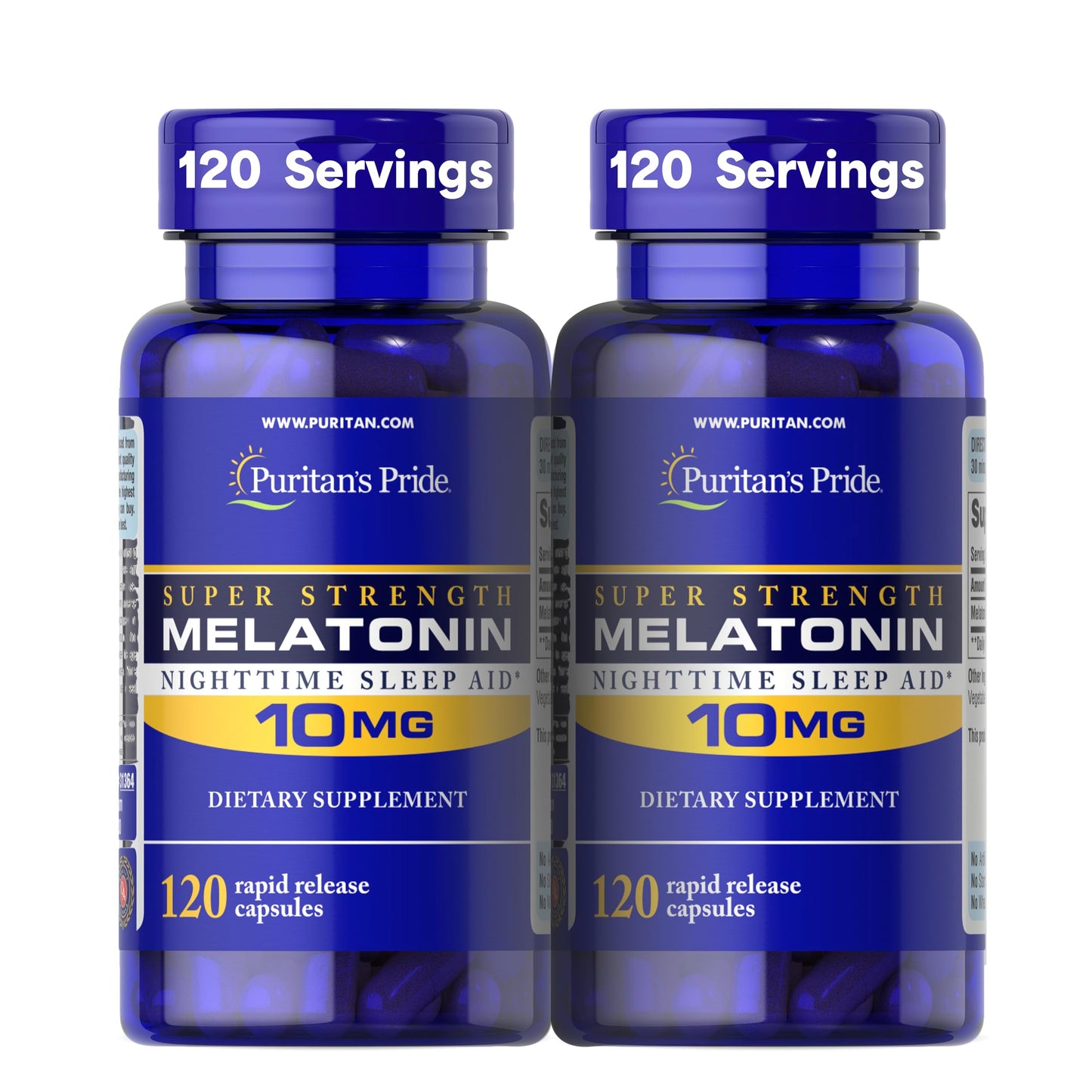 Puritan's Pride Premium Super Strength Melatonin 10mg Sleep Aid, Dietary Supplement for Sound, Restful, & Longer Sleep Support, 4 Month Supply,