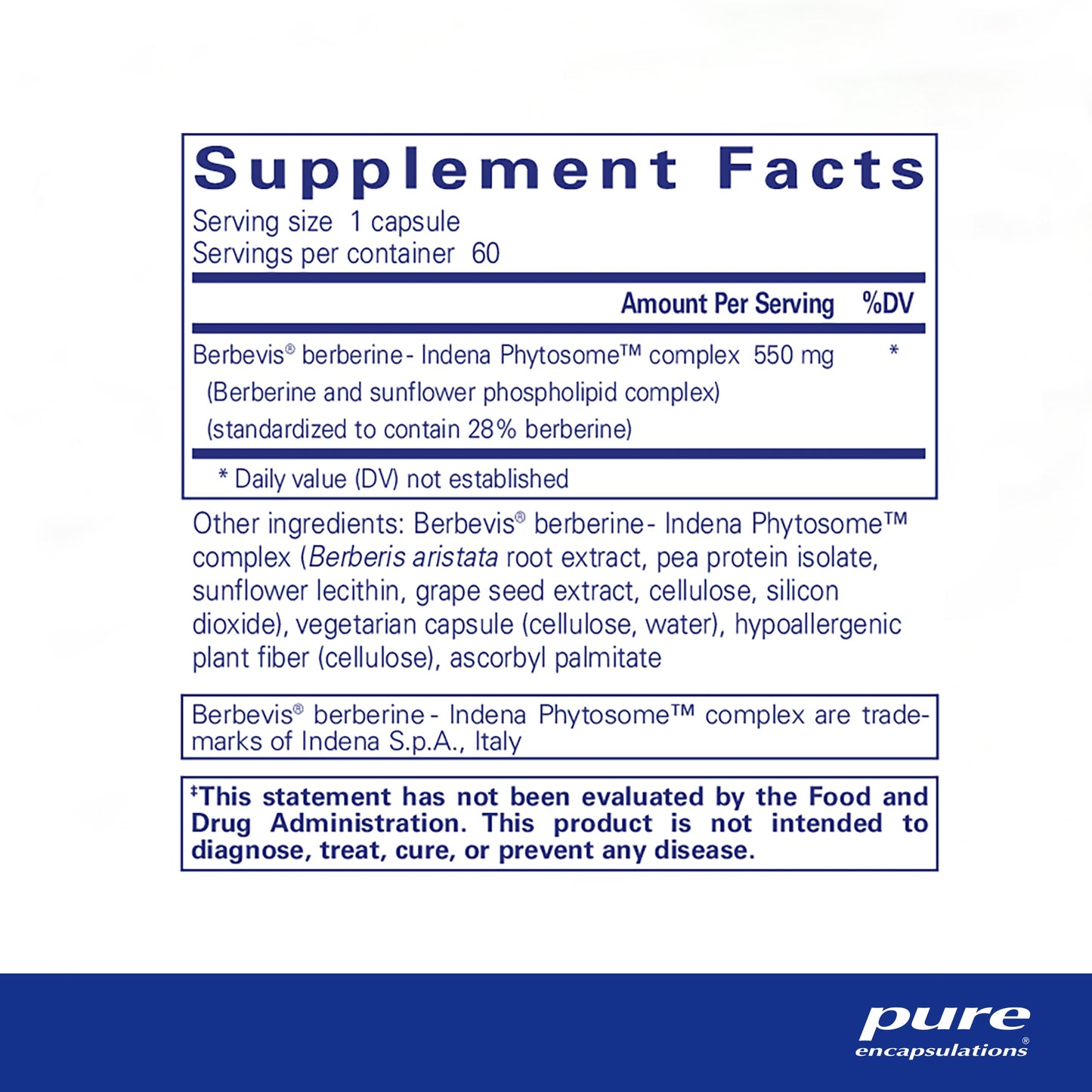 Pure Encapsulations Berberine UltraSorb | Enhanced Absorption Berberine | 60 Capsules Pure EncapsulationsBuy Supplements Australia