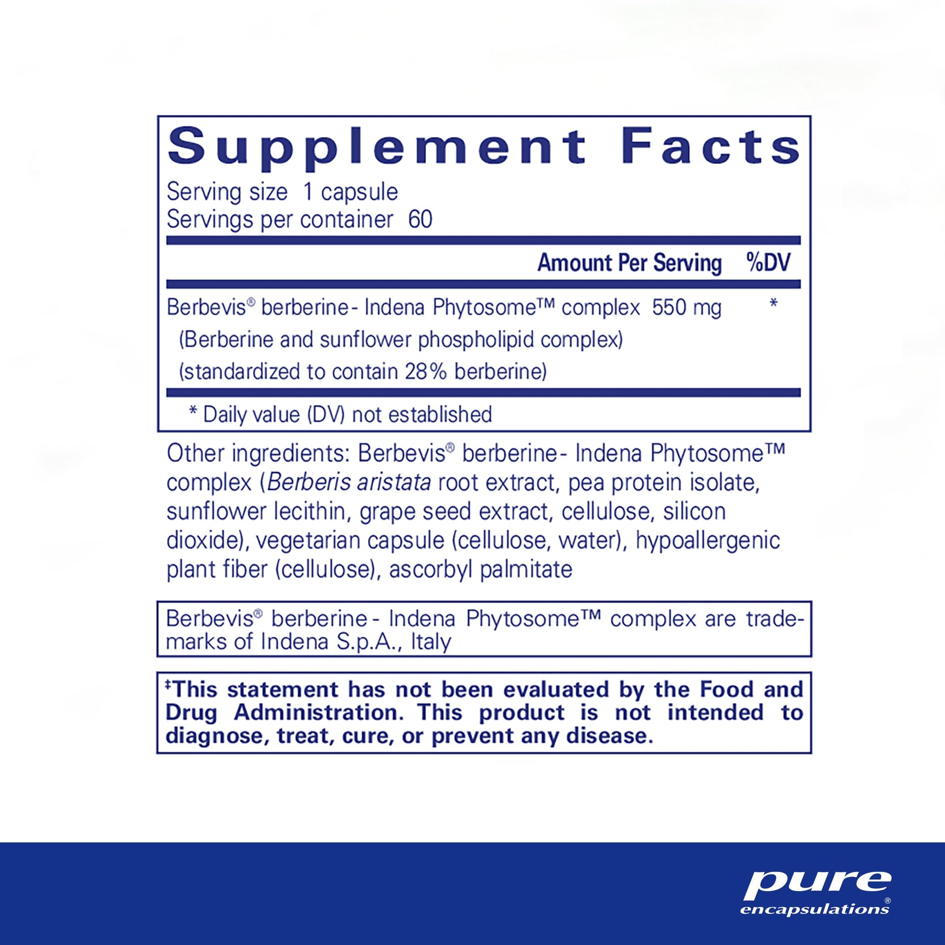 Pure Encapsulations Berberine UltraSorb | Enhanced Absorption Berberine | 60 Capsules Pure EncapsulationsBuy Supplements Australia