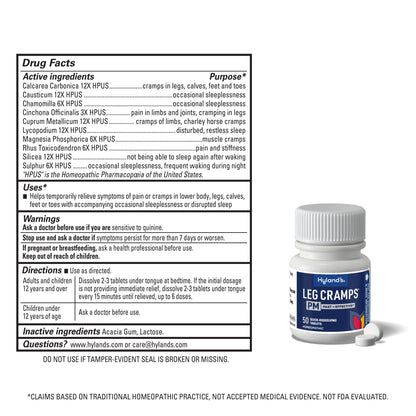 Hyland's Leg Cramps PM, Relief of Nighttime Leg, Calf, and Foot Cramps, 50 Quick-Dissolving Tablets 4-Pack (200 Total) Hyland'sBuy Supplements Australia