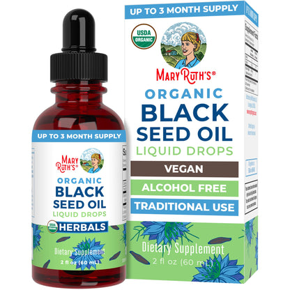 MaryRuth Organics Black Seed Oil Liquid Drops Cold Pressed | 3 Month Supply | USDA Organic Black Cumin Seed Oil | Immune Support | Respiratory Health | Sugar&Gluten Free | Vegan | Non-GMO | 2 Fl Oz MARYRUTH'SBuy Supplements Australia