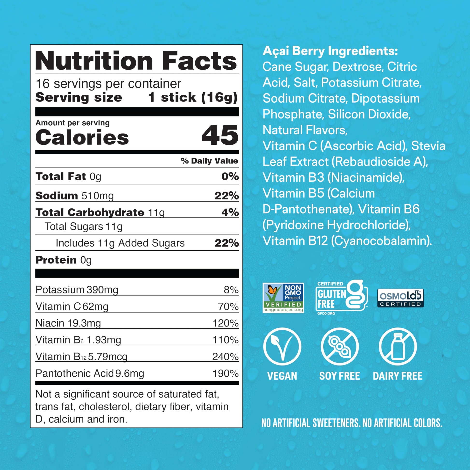 Liquid I.V.® Hydration Multiplier - Acai Berry | Electrolyte Powder Drink Mix | 1 Pack (16 Servings) Liquid I.V.Buy Supplements Australia