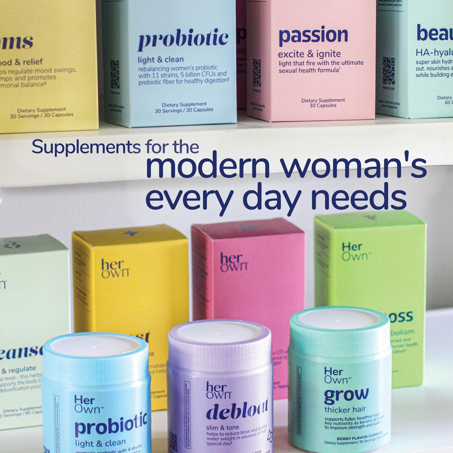 her own PMS, Supports PMS Symptoms, Promotes Positive Mood, Natural Hormone Balance, Helps Relieve Cramping, Hot Flashes Menopause Relief, Gluten and Soy Free, Vegan, 30 Capsules, 30 Servings her ownBuy Supplements Australia