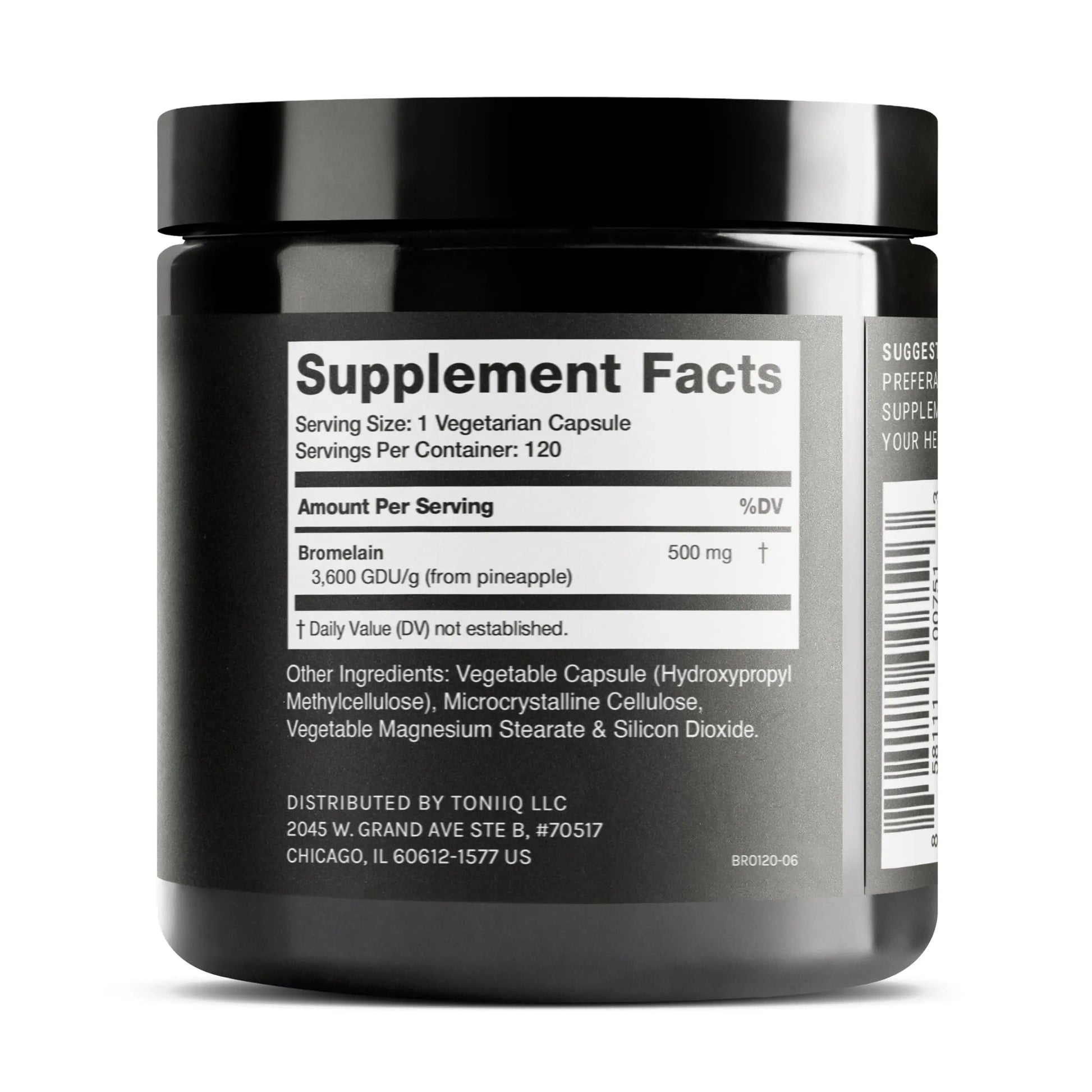 Ultra High Strength Bromelain 500mg - 3600 GDU/Gram - Highly Concentrated and Bioavailable - Third-Party Tested Formula - 120 Vegetarian Capsules - 120 Servings Per Container - Bromelain Supplement Toniiq buy supplements Au