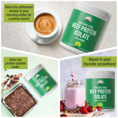 Grass Fed Beef Protein Powder - Lactose Free Great Tasting Beef Protein Isolate. Complete Animal Based Non Dairy Paleo Carnivore Supplement for Prime Muscle Building. No Whey. Chocolate Flavor Peak PerformanceBuy Supplements Australia