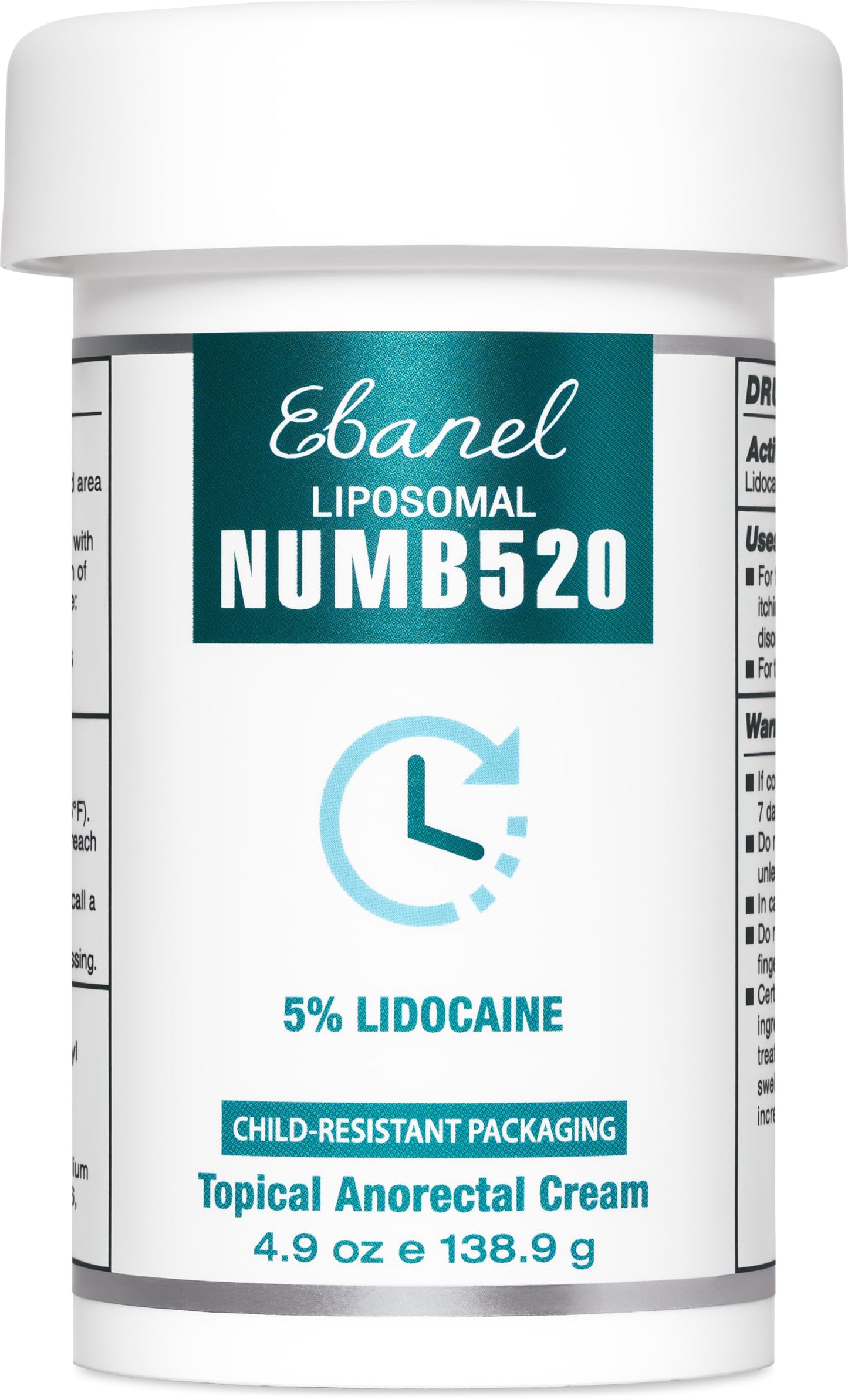 Ebanel 5% Lidocaine Numbing Cream, Pain Relief Burn Itch Cream, Maximum Strength Topical Anesthetic with Allantoin, Vitamin E for Local and Anorectal Uses, Hemorrhoid Treatment, 4.9 Oz Gosupps WWW buy supplements Au