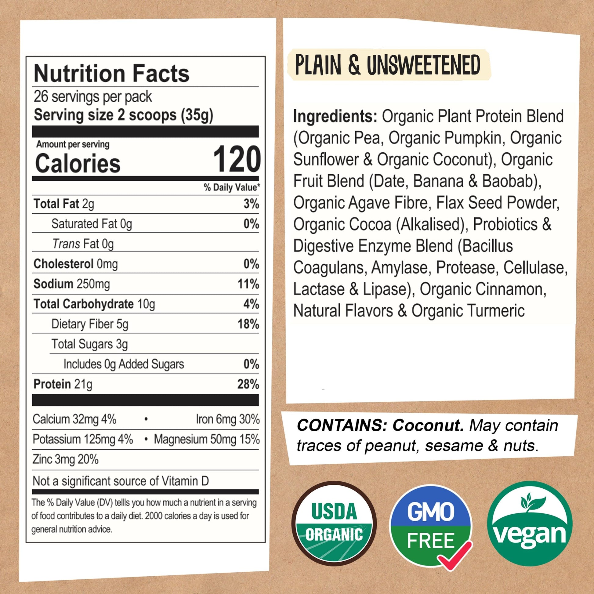 EarthChimp Organic Vegan Protein Powder - with Probiotics - Non GMO, Dairy Free EarthChimpBuy Supplements Australia