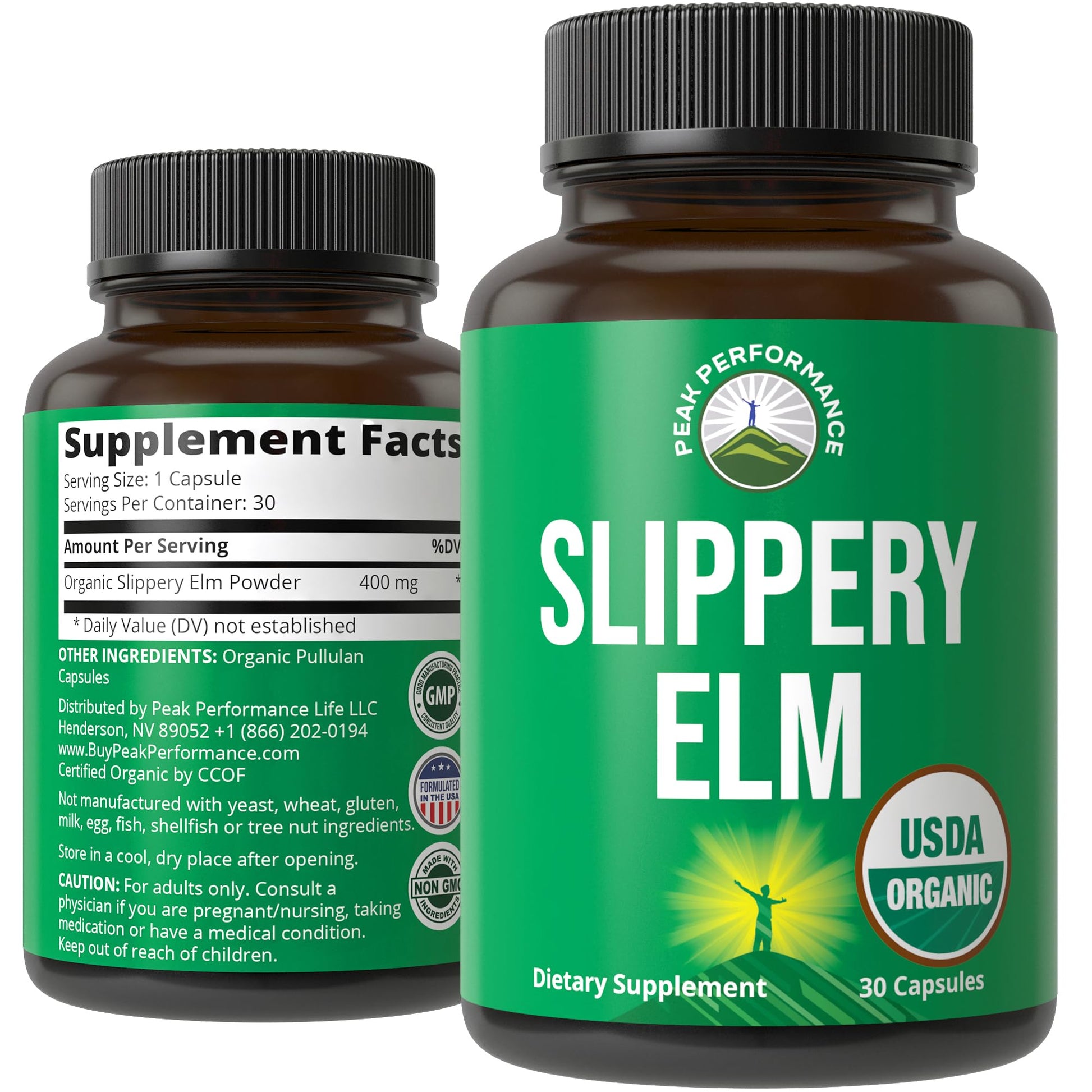 USDA Organic Slippery Elm for Women & Men. Vegan Capsules with Micronized Slippery Elm Bark Powder for Digestion, Bloating Relief, & Gut Lining. Natural Mucilage That Soothes The Throat & Airways Peak PerformanceBuy Supplements Australia