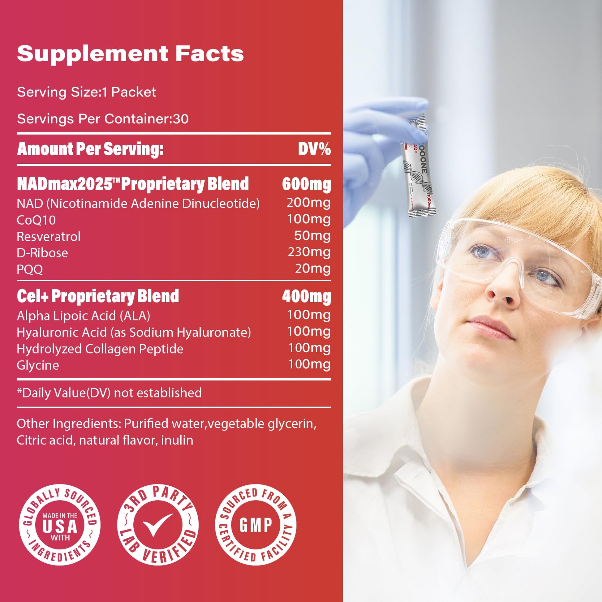 NAD+ 1000mg Liquid Packets Supplement - Premium Nicotinamide Riboside & Resveratrol for Cellular Energy,Advanced NAD Booster for Men & Women (90 Pocket) zoooneBuy Supplements Australia