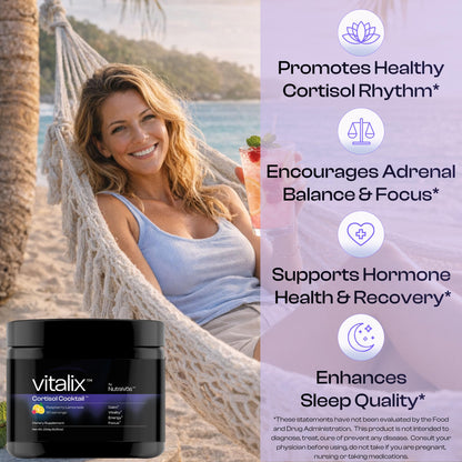 NutraVōs Vitalix – Cortisol Reducer & Adaptogen Drink Mix with Ashwagandha KSM 66, Magnesium Glycinate 200mg, L-Theanine 200mg, Vitamin C 500mg & Electrolytes – Raspberry Lemonade – 30 Servings NutraVōsBuy Supplements Australia