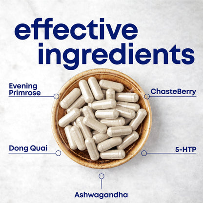 her own PMS, Supports PMS Symptoms, Promotes Positive Mood, Natural Hormone Balance, Helps Relieve Cramping, Hot Flashes Menopause Relief, Gluten and Soy Free, Vegan, 30 Capsules, 30 Servings her ownBuy Supplements Australia