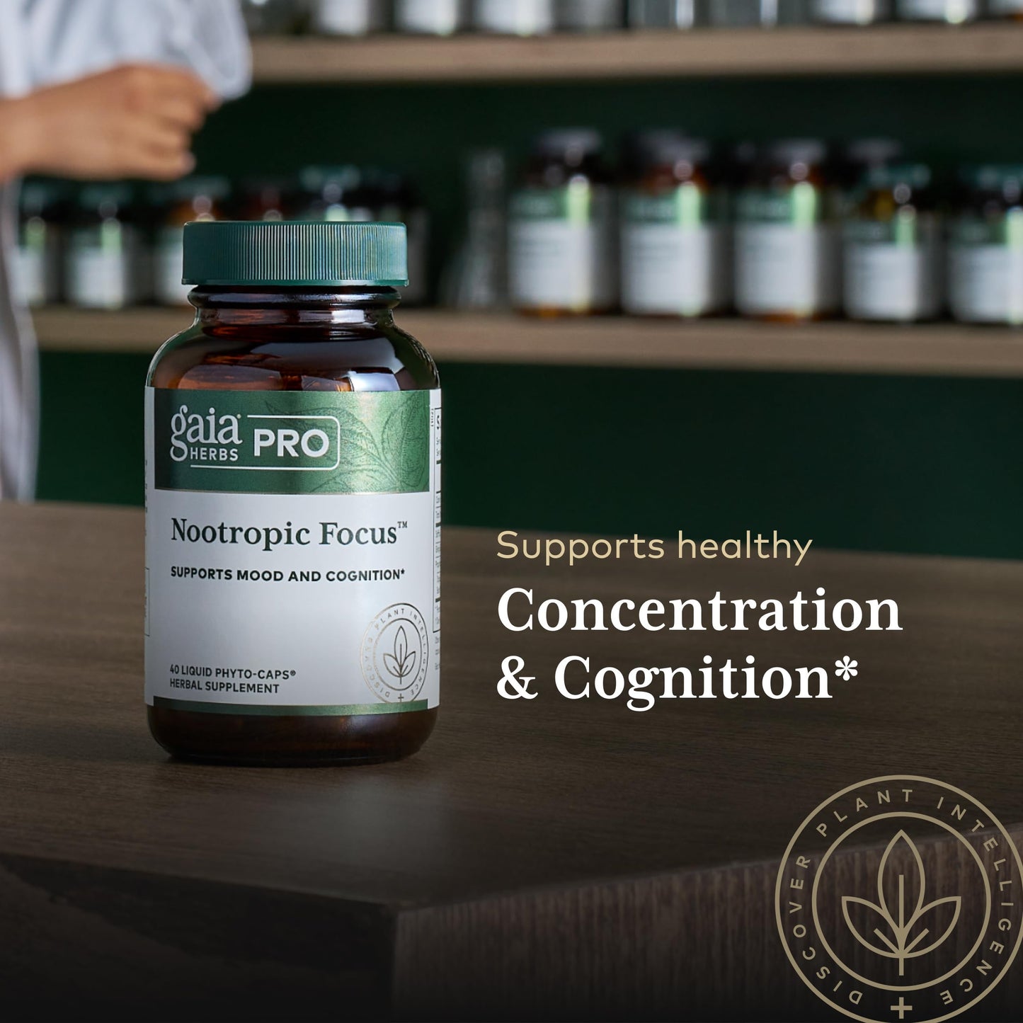 GAIA HERBS PRO Nootropic Focus - Brain Health Support Supplement* - Nootropic Supplement with Saffron, Ginkgo Leaf Extract & Lemon Balm - Vegan, Gluten-Free - 40 Liquid Phyto-Caps (20 Servings) Gaia Herbs PROBuy Supplements Australia