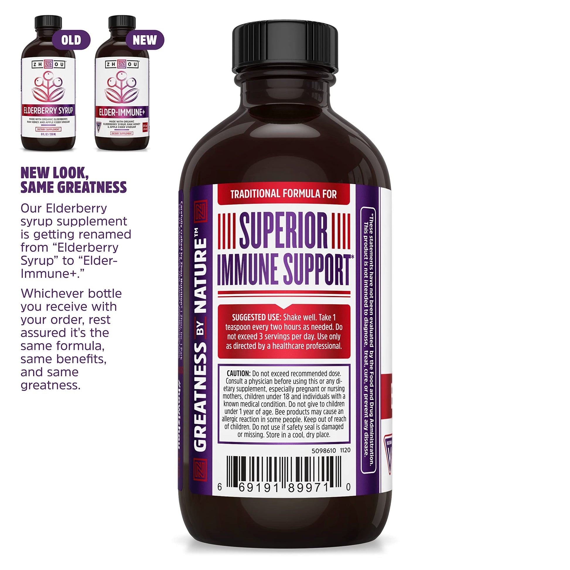 Zhou Nutrition Elderberry Syrup, Immune System Booster with Organic Elderberry Syrup Zhou NutritionBuy Supplements Australia