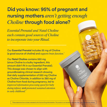 Ritual Essential for Women Prenatal Multivitamin: Folate & Choline for Neural Tube Support, Omega-3 DHA for Fetal Brain Development, Iron, Calcium-Helper D3 & K2, Non-GMO, Vegan, Citrus, 30 Days RitualBuy Supplements Australia