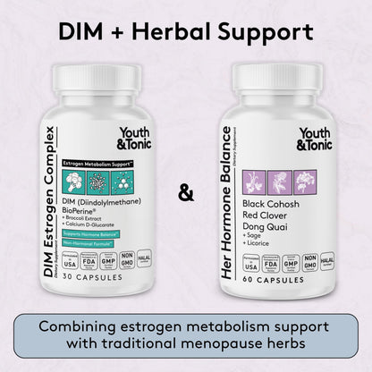 Youth & Tonic DIM Supplement for Women – Estrogen Metabolism & Hormonal Support – Menopause, Perimenopause & Premenopausal Bundle, 90 Capsules Youth & TonicBuy Supplements Australia