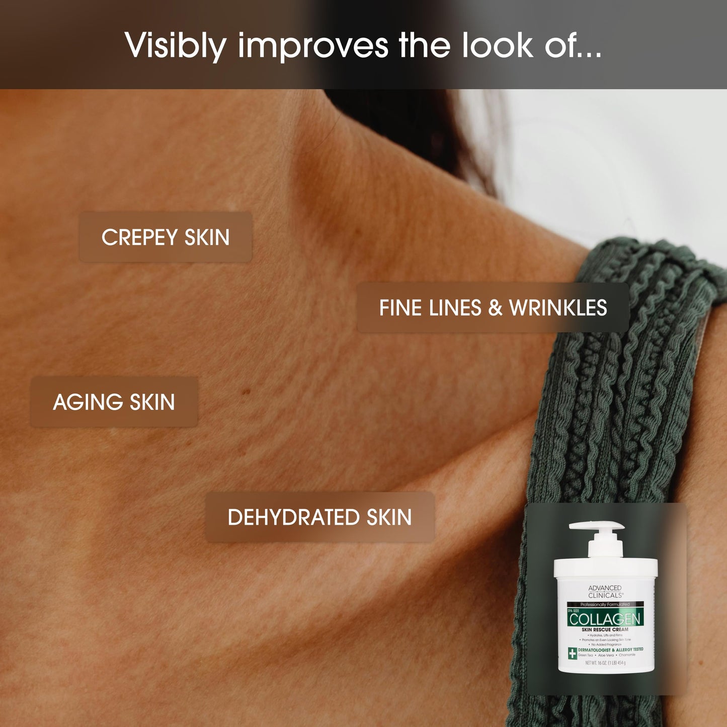 Advanced Clinicals Collagen Cream Body Lotion & Face Moisturizer W/Vitamin E | Skincare Moisturizing Collagen Lotion For Women, Men, Hand, & Neck Improves Look Of Crepey Skin & Uneven Dry Skin, 2pc Advanced Clinicals buy supplements Au