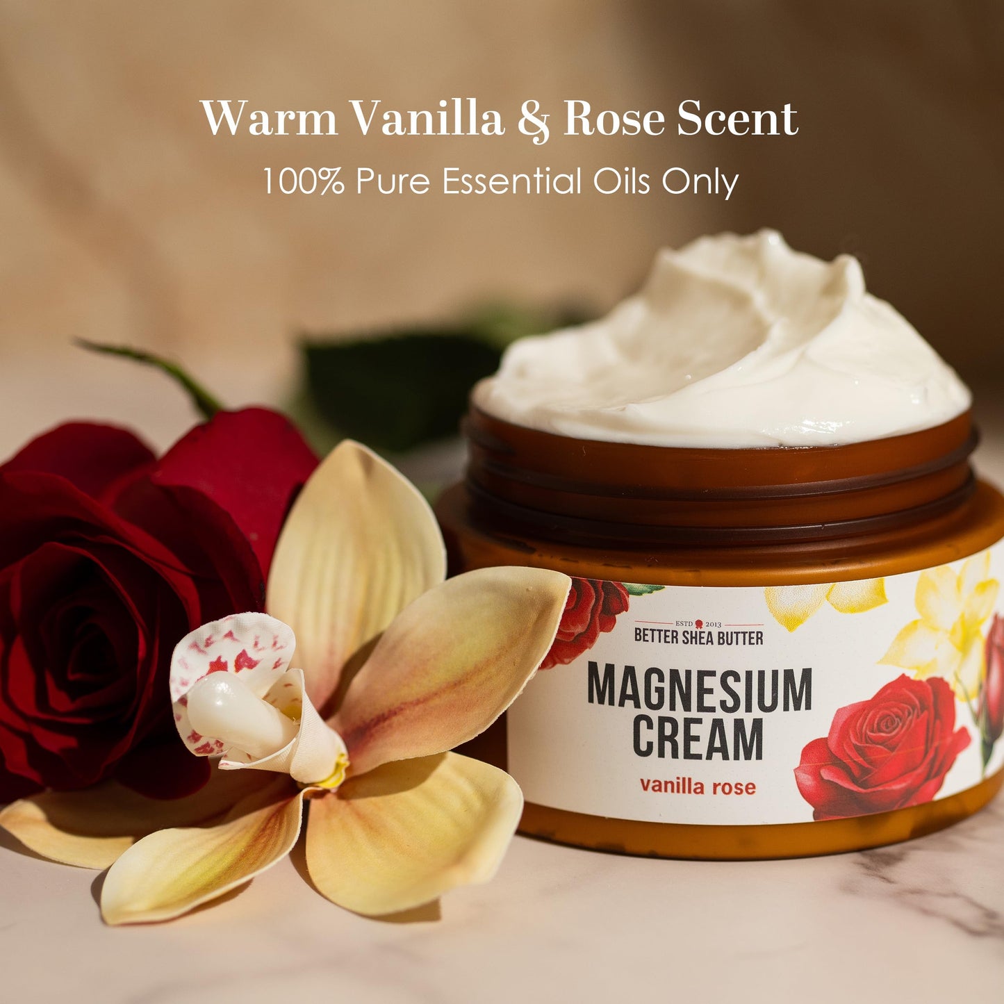 Better Shea Butter Magnesium Lotion for Women | Vanilla Rose | For Pregnancy, Kids & Babies | Relieves Muscle Tension & Leg Cramps | Organic & Natural Ingredients Better Shea ButterBuy Supplements Australia