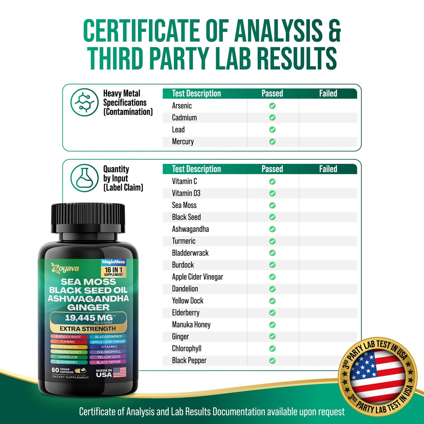 Zoyava Magic Moss Blend Sea Moss 7000mg Ashwagandha 2000mg Black Seed Oil ZoyavaBuy Supplements Australia