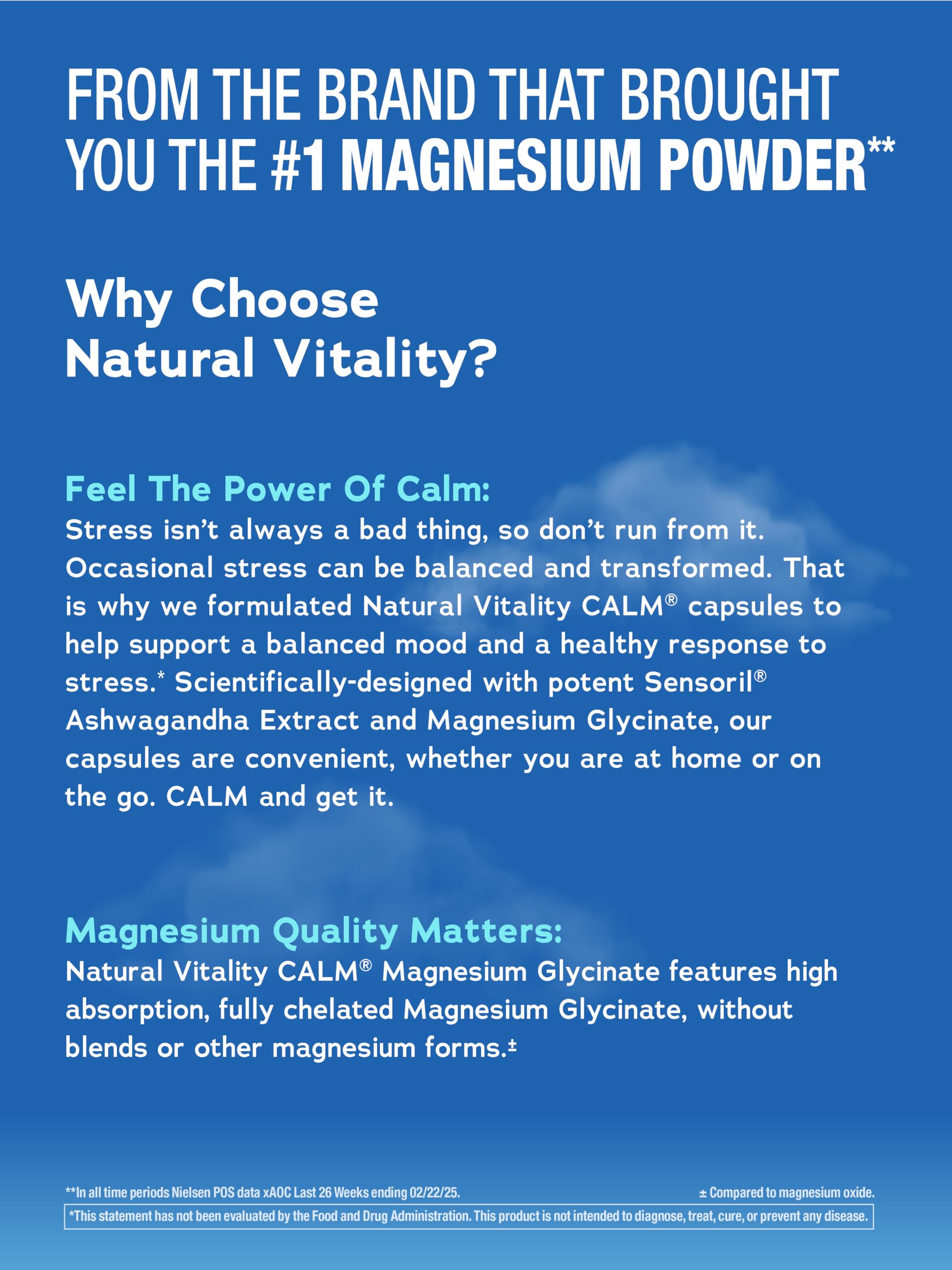 Natural Vitality Calm Ashwagandha + Magnesium Glycinate Capsules | Support for Occasional Stress & Anxiety | Gluten Free Supplement | 90 Count Natural VitalityBuy Supplements Australia