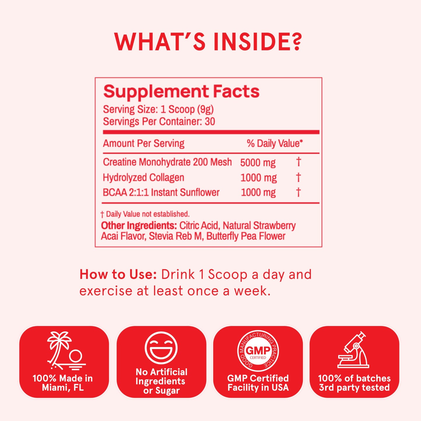 Peach Perfect Creatine Blend for Women – Micronized Creatine Monohydrate with BCAA & Collagen for Glute Strength Support – Strawberry Acai – 30 Servings Peach PerfectBuy Supplements Australia