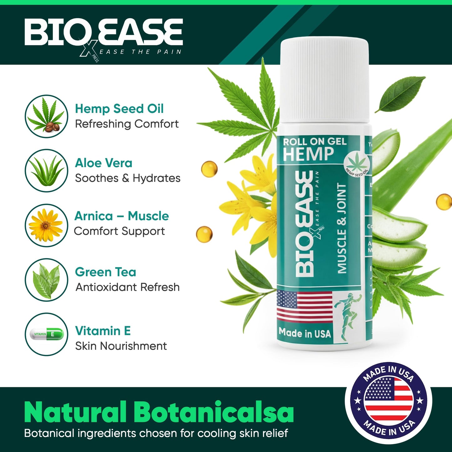 BioXPressEase Fast-Acting Hemp Pain Relief Roll On - Highly Effective, Cool & Topical Pain Relief Extra Strength for Muscle, Joint, & Back – Easy Roll On Maximum Strength - Made in USA BIOXPRESSEASEBuy Supplements Australia