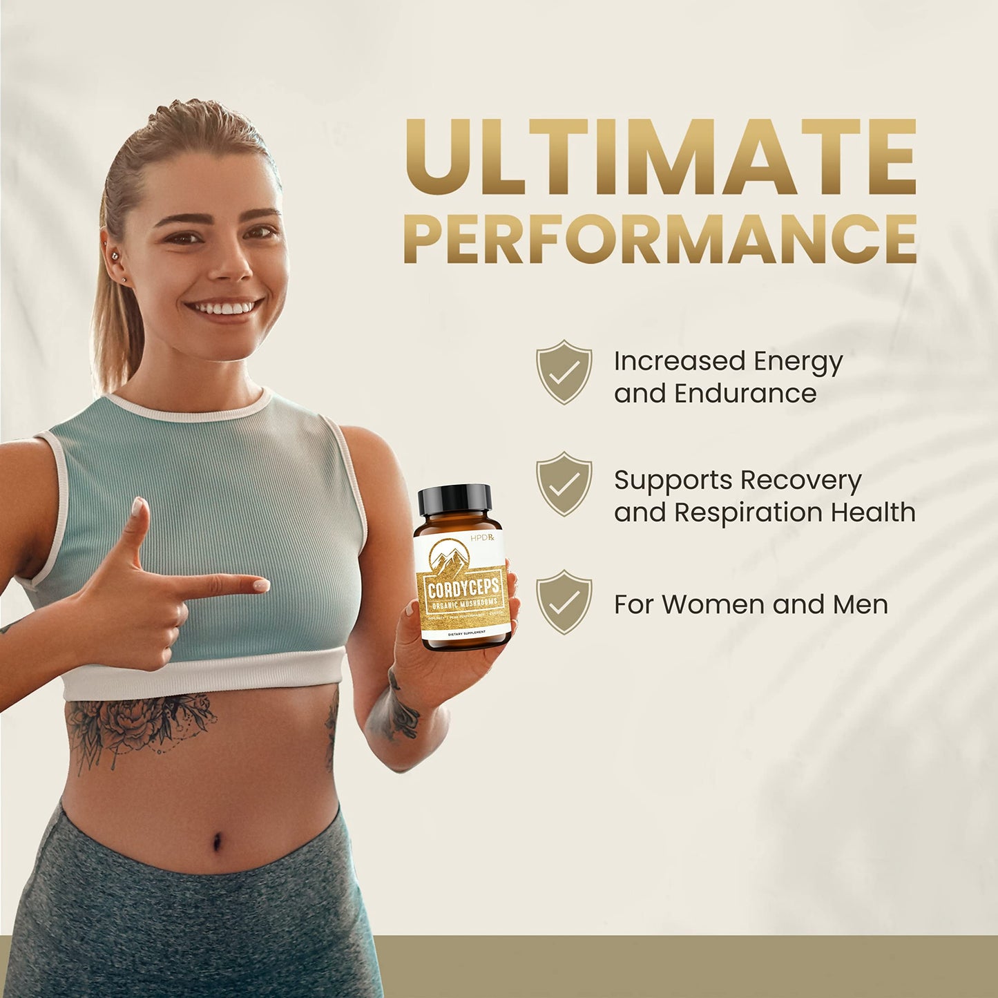 HPD Rx Premium Organic Cordyceps Mushroom Extract Performance Supplement HPD RxBuy Supplements Australia