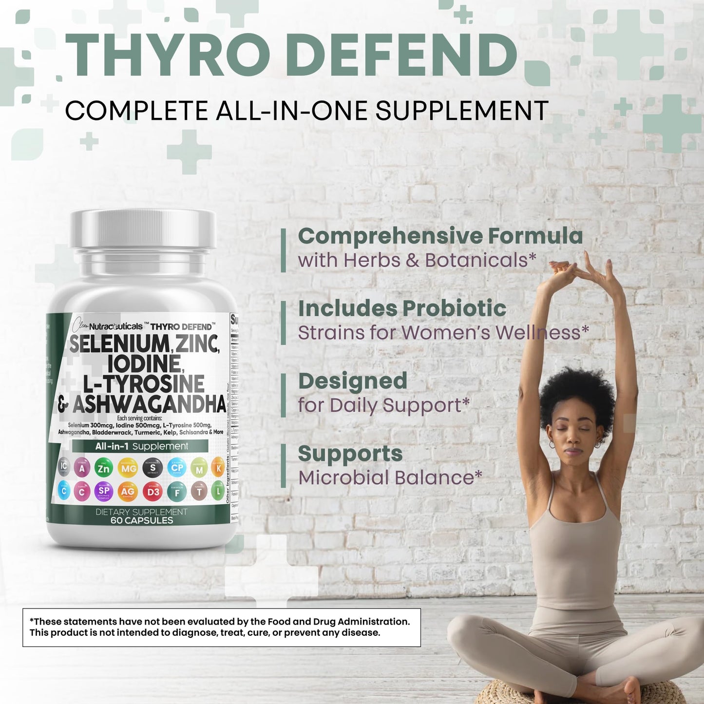 Clean Nutra Selenium 300mcg Iodine 500mcg Thyroid Support for Women & Men | L Tyrosine 500mg Ashwagandha Supplement Bladderwrack, Turmeric, Kelp, Schisandra Zinc Pills Capsule Supplements Clean NutraceuticalsBuy Supplements Australia