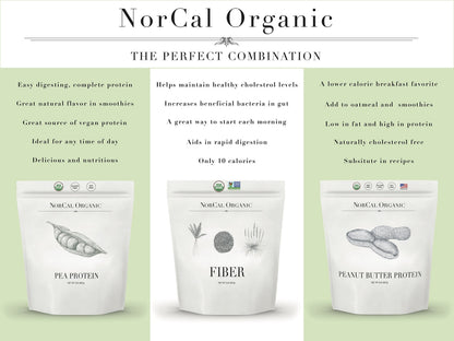 Norcal Organic Peanut Butter Protein Powder - 2lb | Vegan, Low-Cal, 11g Protein NorCal OrganicBuy Supplements Australia