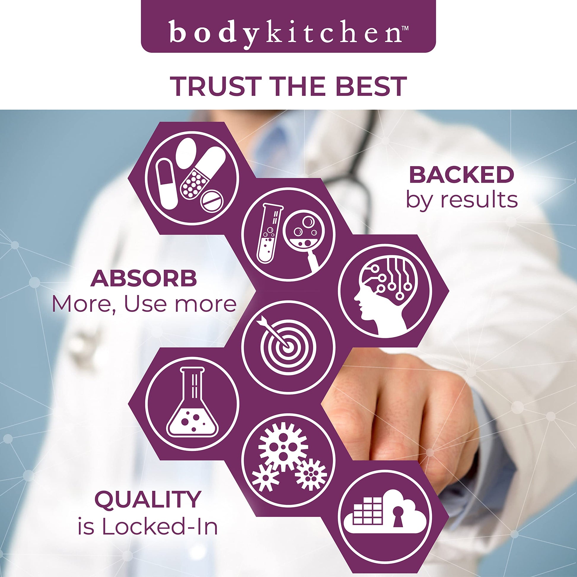Body Kitchen Pro-Elastin, 1000 mg Elastin Supplement, Help Reduce Signs of Aging, Improved Skin Health, Firmness & Elasticity, Fewer Wrinkles, Veggie Caps, (Pack of 1) Body Kitchen buy supplements Au