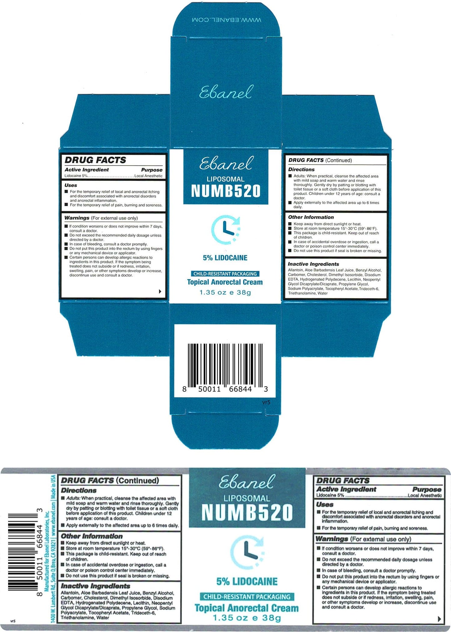Ebanel 5% Lidocaine Numbing Cream, 2-Pack Pain Relief Burn Itch Numb Cream, Maximum Strength Topical Anesthetic with Allantoin, Vitamin E for Local and Anorectal Uses, Hemorrhoid Treatment Ebanel buy supplements Au