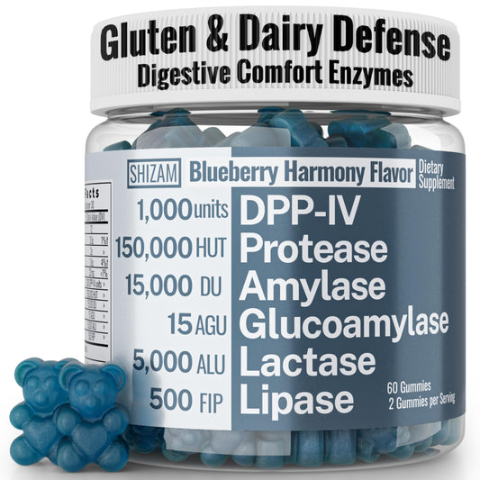 Gluten & Lactase Digestive Enzyme Gummies – Lactase Pancreatic Enzymes with DPP‑IV Lipase Gluco‑Amylase Lactase, Drops Chewables Capsules Pills Powder Supplement Alt, Pancreatic Support, for Kids SHIZAMBuy Supplements Australia
