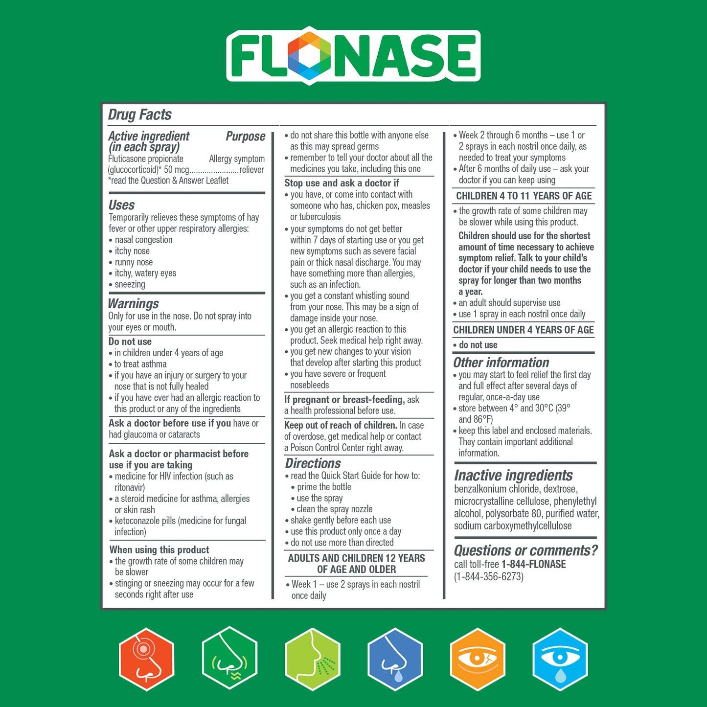 Flonase Allergy Relief Nasal Spray, 24-Hour Non-Drowsy Multi-Symptom Relief  144 Sprays, Bonus Pack of Tissues Flonase buy supplements Au