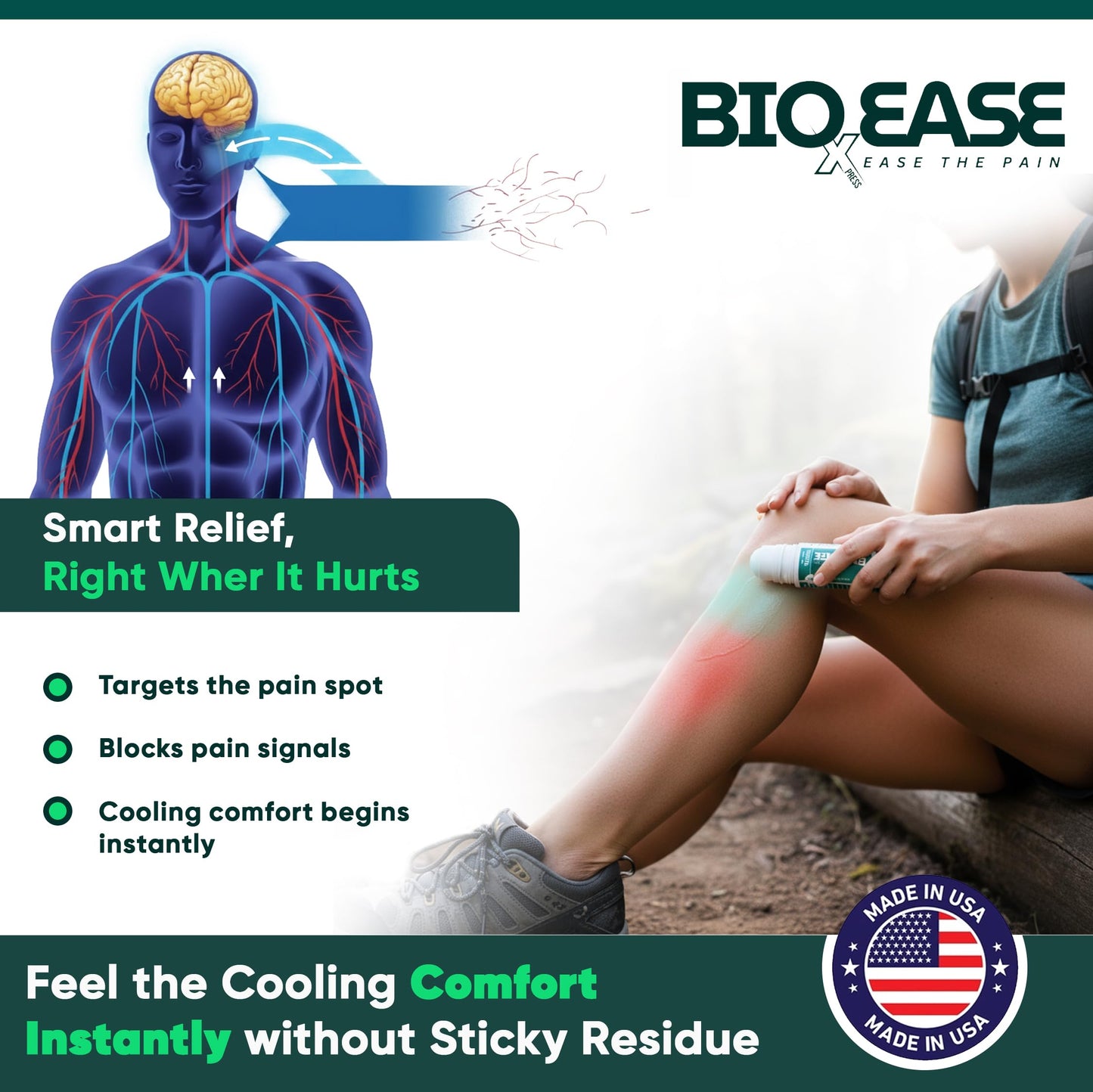 BioXPressEase Fast-Acting Hemp Pain Relief Roll On - Highly Effective, Cool & Topical Pain Relief Extra Strength for Muscle, Joint, & Back – Easy Roll On Maximum Strength - Made in USA BIOXPRESSEASEBuy Supplements Australia