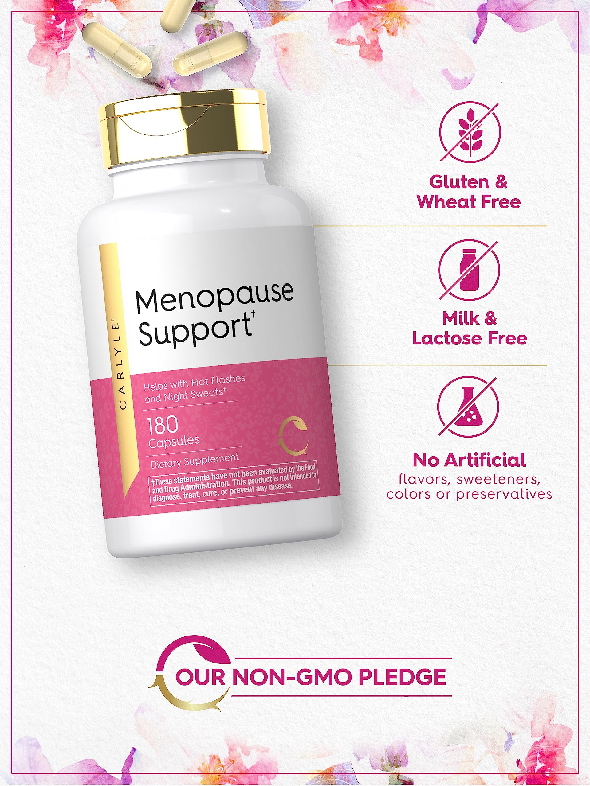 Carlyle Menopause Supplement for Women | 180 Capsules | Helps with Hot Flashes and Night Sweats | Non-GMO, Gluten Free Menopause Support CarlyleBuy Supplements Australia