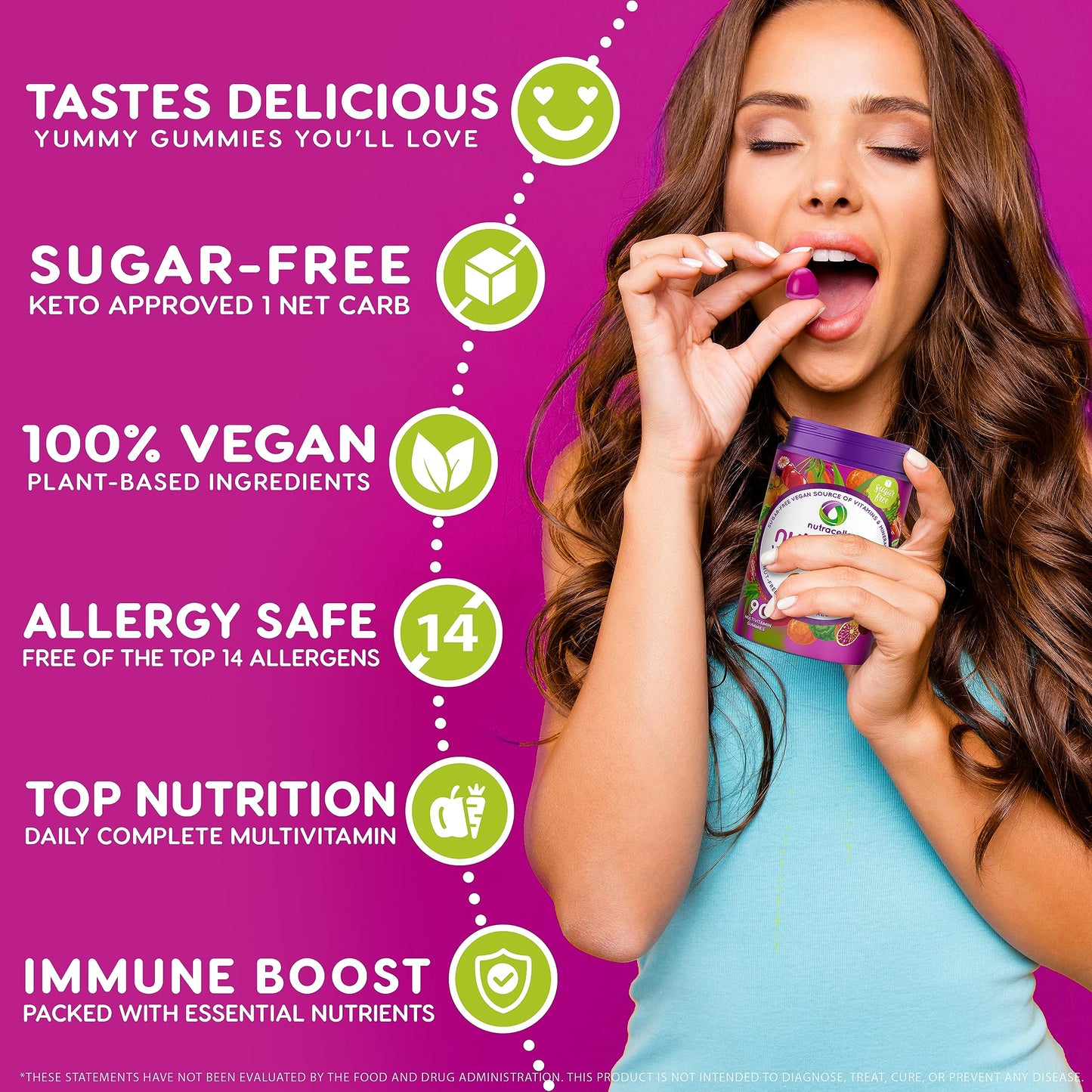 NUTRAMIN Daily Vegan Keto Multivitamin Gummies Vitamin C, D2, and Zinc for Immunity NutracelleBuy Supplements Australia