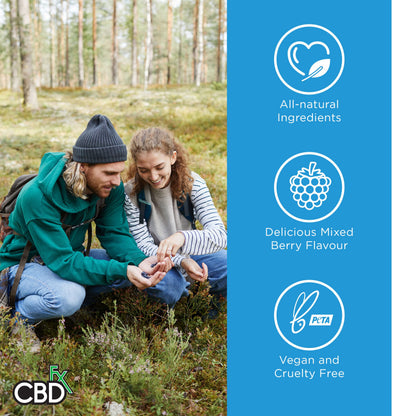 CBDfx 1500mg CBD High Strength Vegan Mixed Berry Gummies 25mg CBD per Gummy CBDFXBuy Supplements Australia