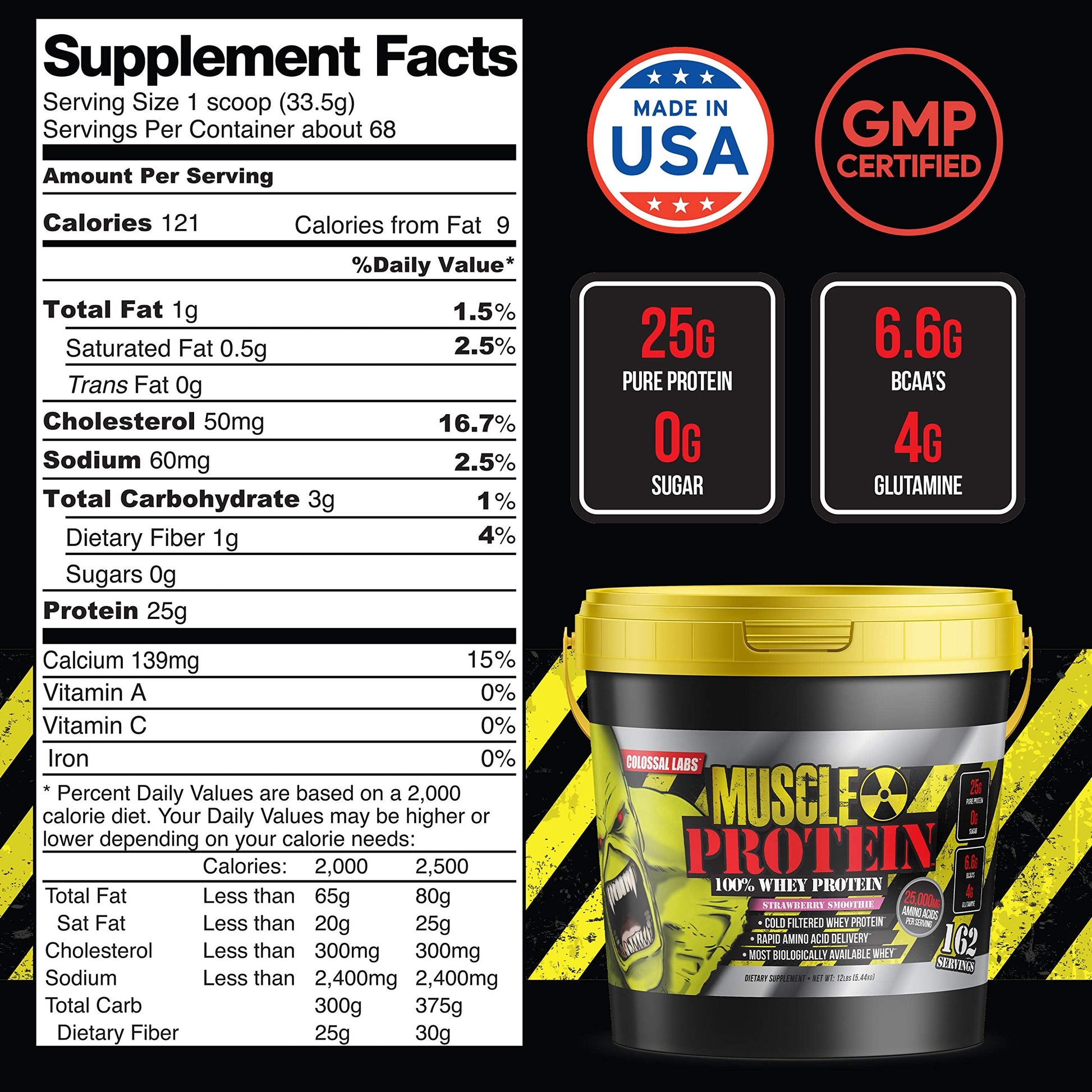 COLOSSAL LABS Muscle Protein Whey Powder [12 lbs/Pack of 1]-Strawberry Protein COLOSSAL LABSBuy Supplements Australia
