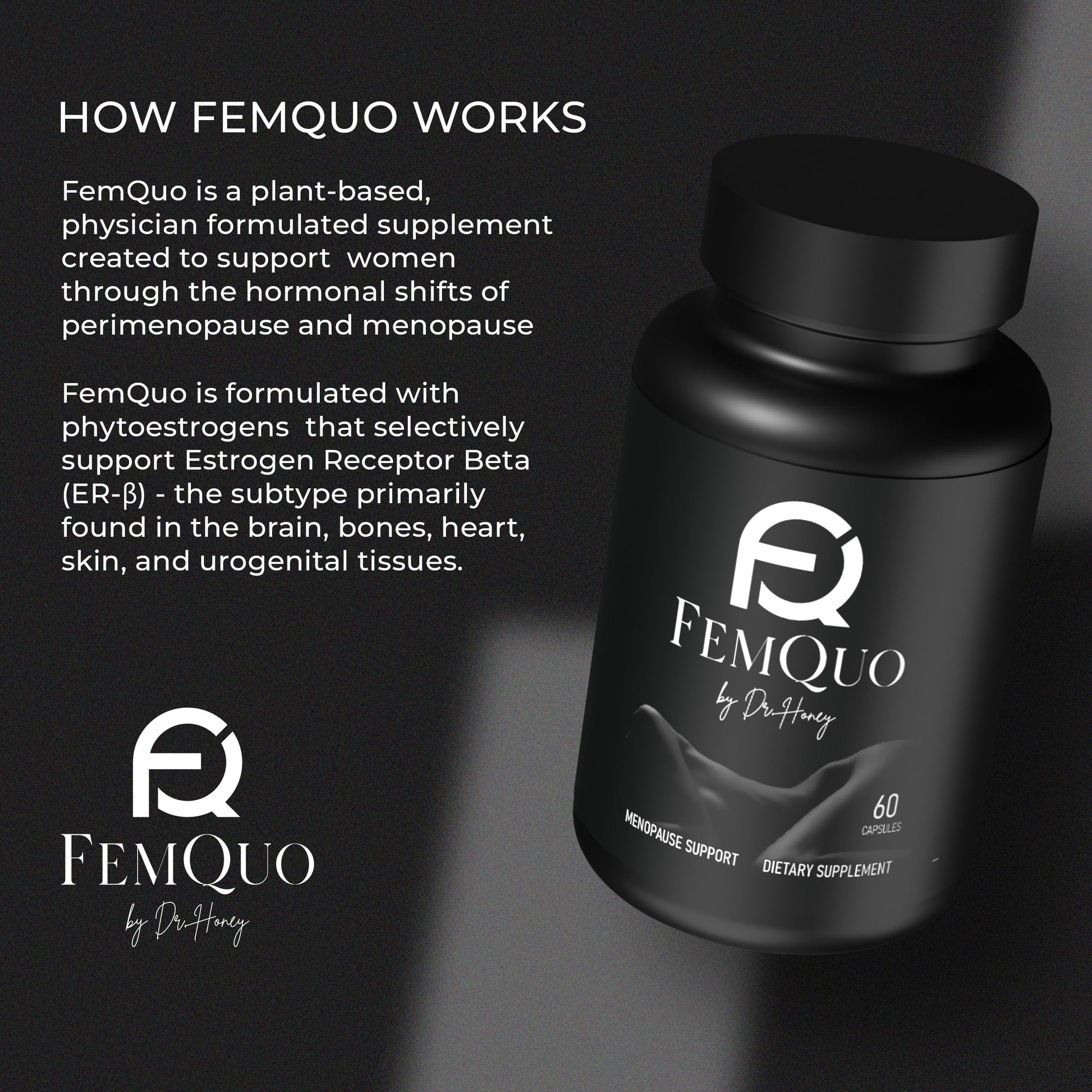FemQuo by Dr. Honey Menopause & Perimenopause Support for Women Non Hormonal OBGYN Formulated with Rhapontic Rhubarb Red Clover Hops &Sage to Help Hot Flashes Night Sweats Sleep and Mood 60 Capsules FemQuo by Dr. HoneyBuy Supplements Australia