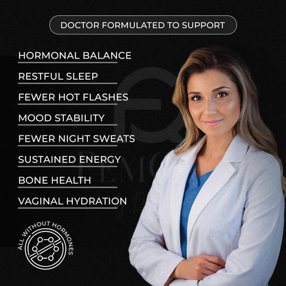FemQuo by Dr. Honey Menopause & Perimenopause Support for Women Non Hormonal OBGYN Formulated with Rhapontic Rhubarb Red Clover Hops &Sage to Help Hot Flashes Night Sweats Sleep and Mood 60 Capsules FemQuo by Dr. HoneyBuy Supplements Australia