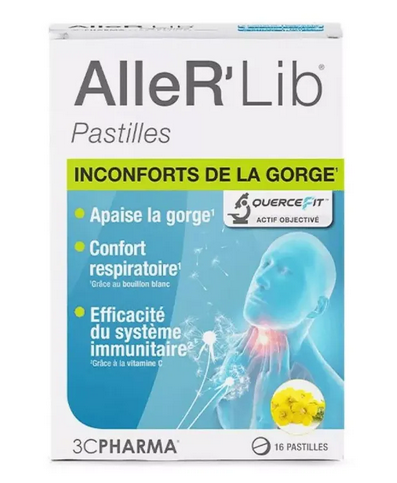 3C PHARMA - Aller'Lib Pastilles à Sucer : Respiratory Comfort Lozenges 16 Pastilles