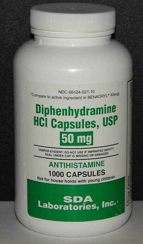 SDA Diphenhydramine 50mg Capsules Sleep Aid & Antihistamine 1000ct